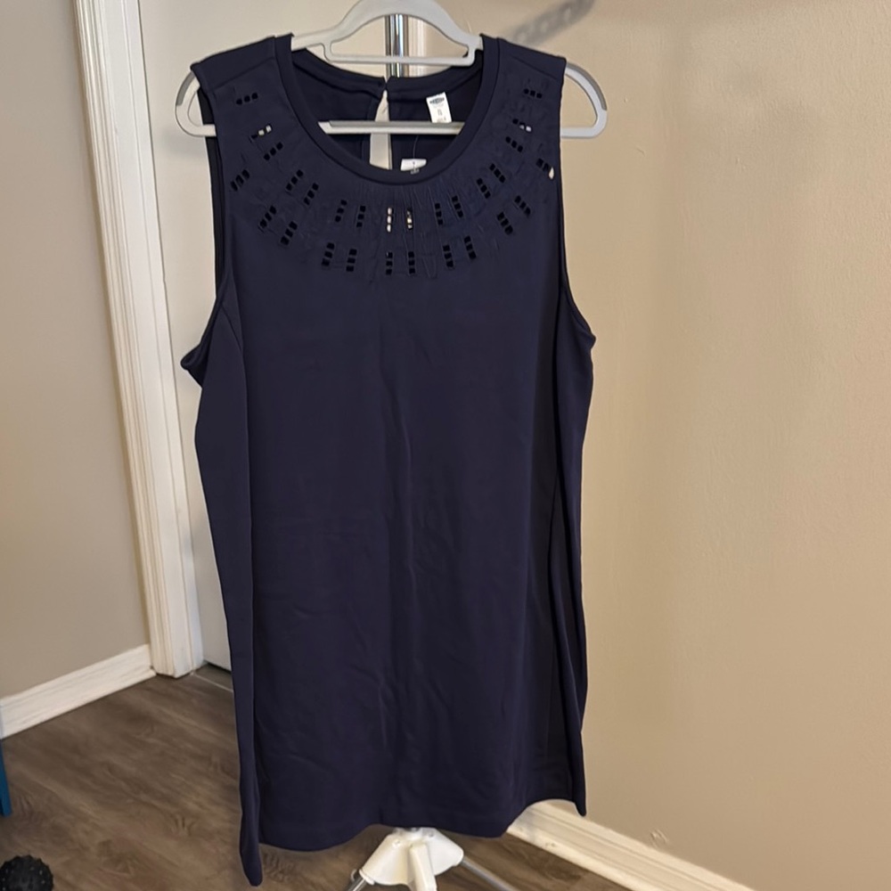 Old Navy Blue Sheath Dress Crew Neck Sleeveless